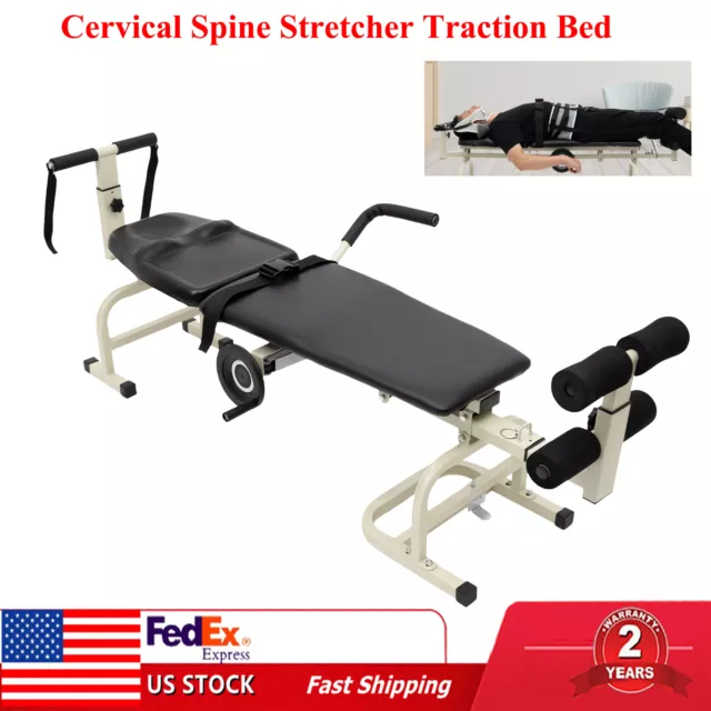 Cervical Spine Stretcher Traction Bed Lumbar Relief Decompression Massage Bed 🔥