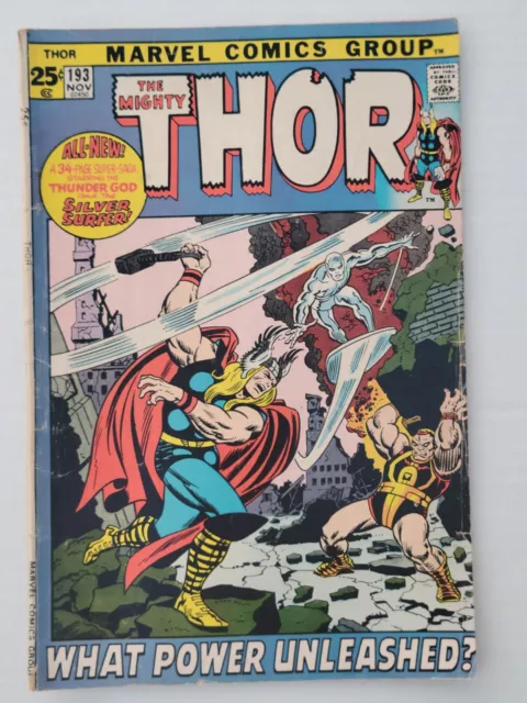 1971 Marvel Comics The Mighty Thor Vol 1 No 193 Bronze Age What Power Unleashed