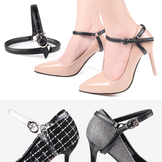 1 paire de sangles détachables en cuir artificiel pour tenir les chaussures à