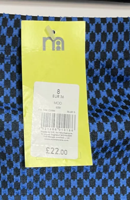 Mothercare Maternity Stretchy Pencil Skirt Blue and Black Check Size 14 BNWT 3