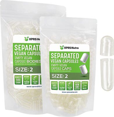 Cápsulas Express Talla 2 cápsulas separados claro vacío Vegano tapas vegetarianas Kosher