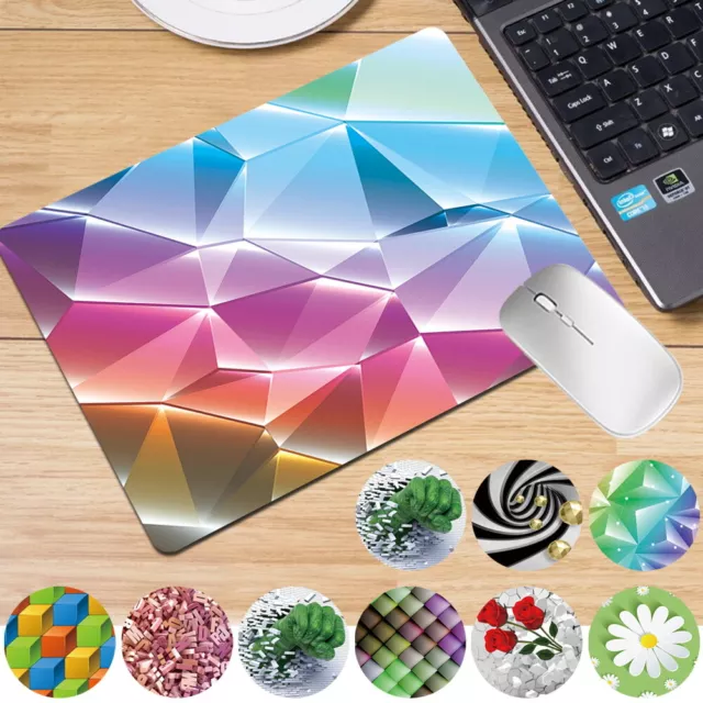 UK Printing Anti-Slip Leather Desk Mouse Mat Pad Laptop Office Computer Home