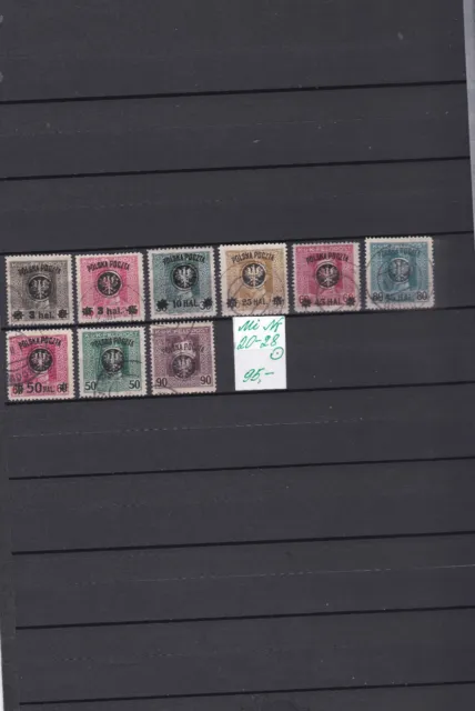 Briefmarken Polen Mi Nr 20-28 gestempelt