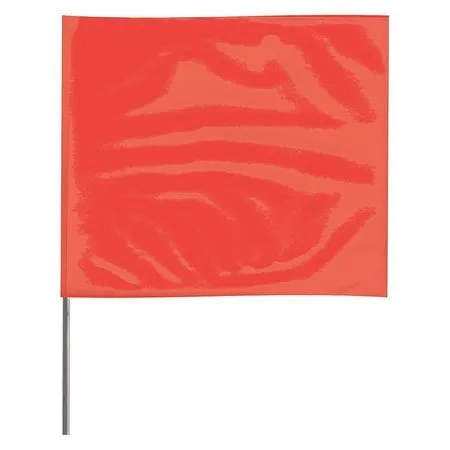 Zoro Select 4536Rg-200 Marking Flag,Fluor Red,Blank,Vinyl,Pk100