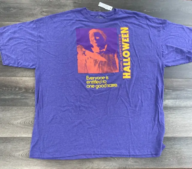 Official John Carpenters Halloween T Shirt 3XL 54/56 Purple Short Sleeve