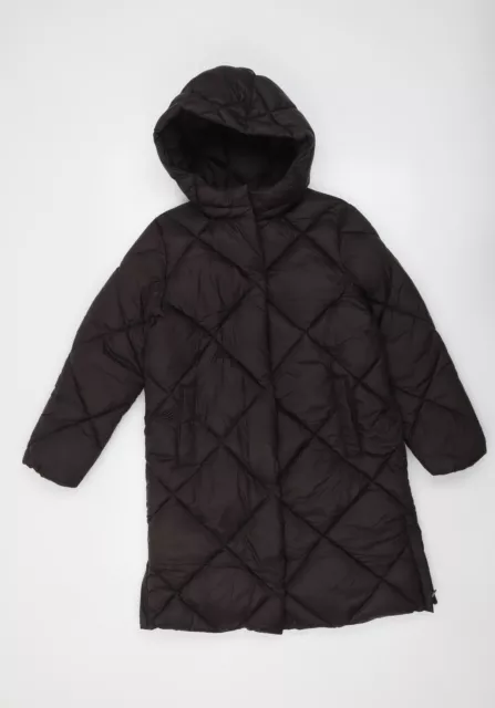 Marks and Spencer Girls Brown Quilted Coat Size 9-10 Years Zip