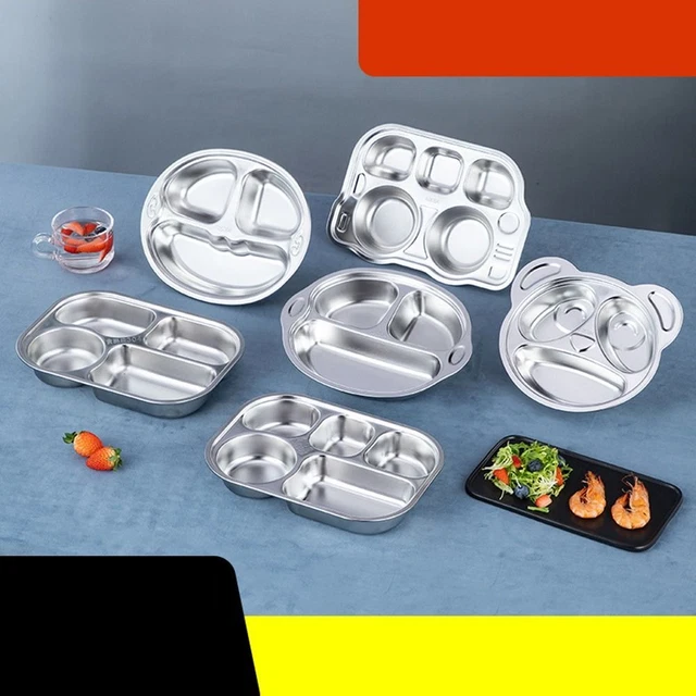 Tazón Bebé Acero Inoxidable Plato Alimentación Niños Alimentación Mate