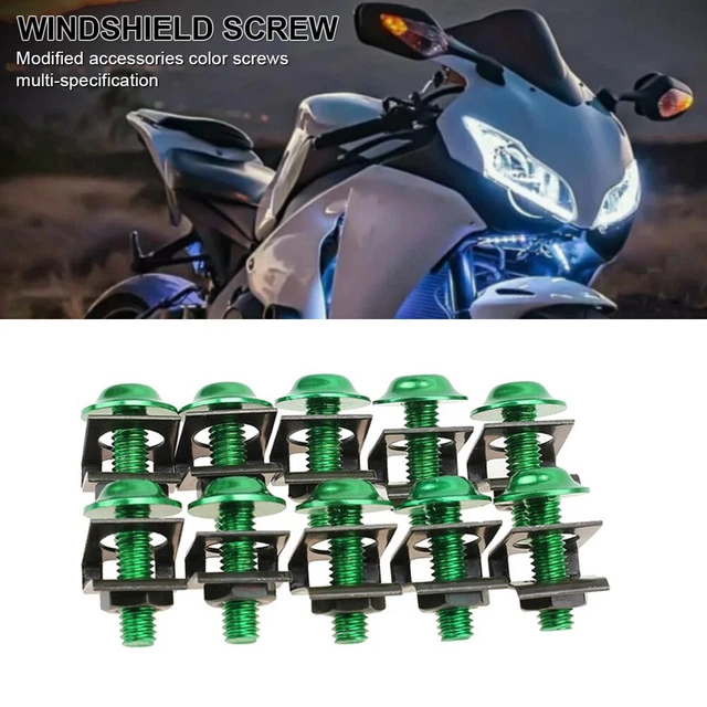 10pcs CNC Sportbike Fairing Body Bolt Kit Screw Spire Speed Fastener Clip Nut M6