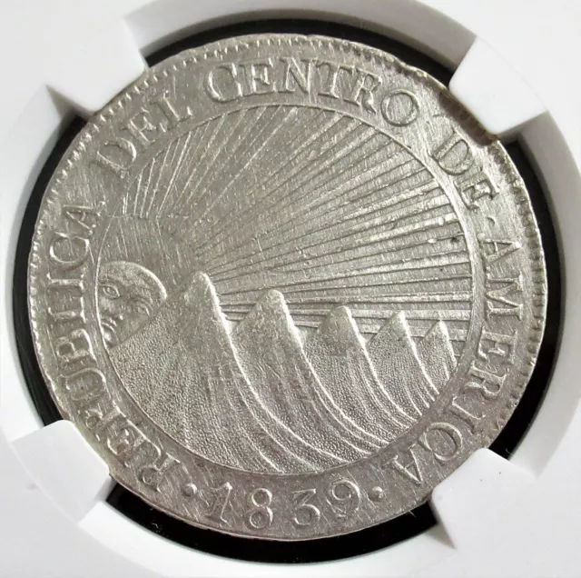Guatemala Central American Republic 8 Reales 1839 NG-MA AU Details (Cleaned) NGC