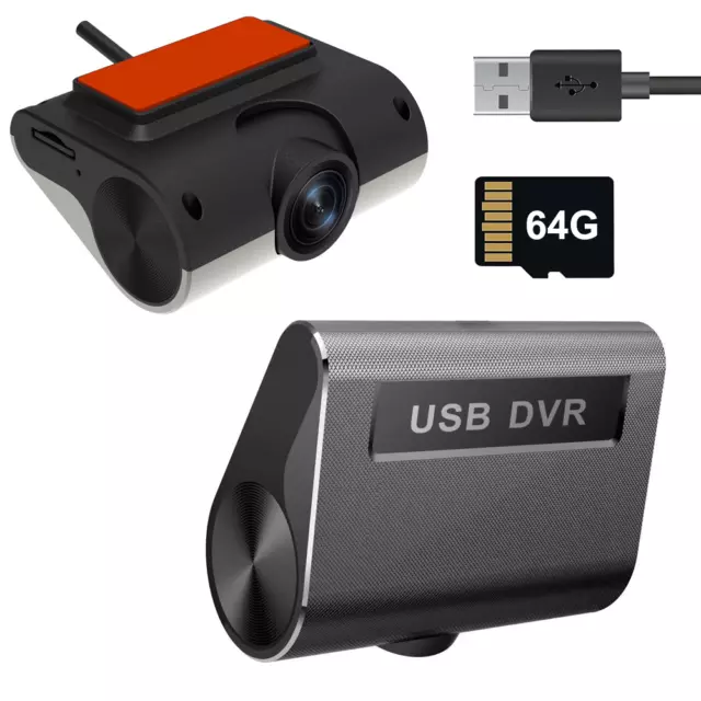 1080P HD USB Front Facing DVR Camera Dash Cam For Android 13 12 10Car Stereo GPS