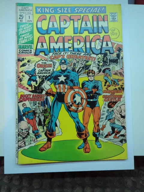 CAPTAIN AMERICA King Size Special 1# JAN 1971 Origin Story.  VG/G