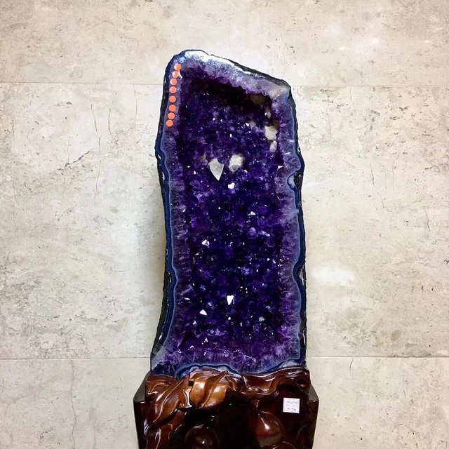 98.85LB Natural Amethyst Geode Crystal Quartz Specimen Healing+stand