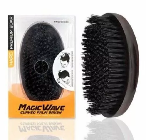 Premium Boar Magic Wave Curved Palm Brush (HARD)