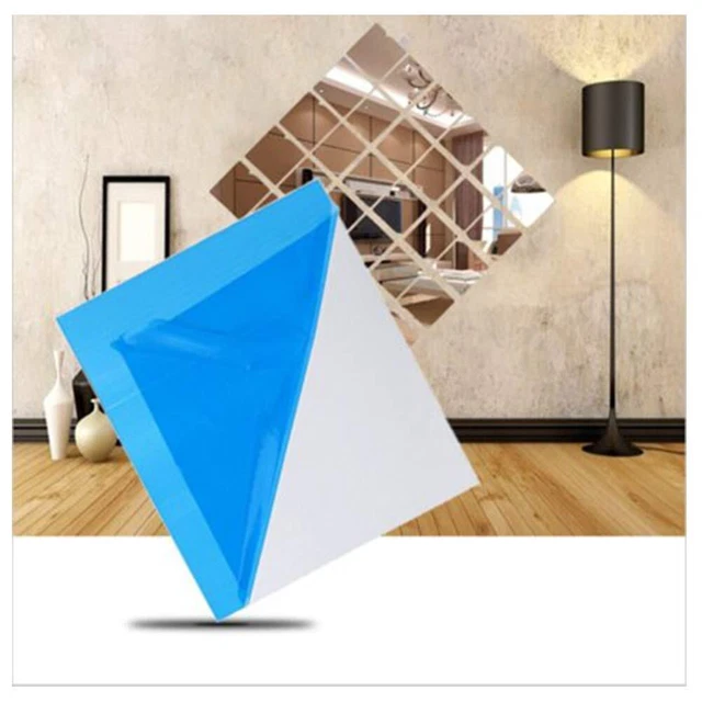 9pcs Arrival Beautiful Square Mirror Tile Wall Stickers 3D Decal Mosaic Home,...