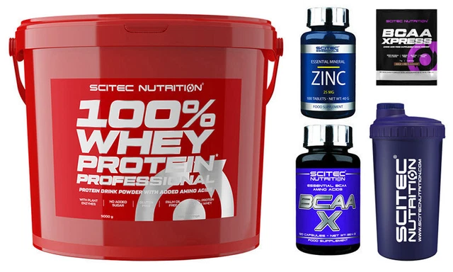 Scitec Nutrition 100% Whey Protein Professional 5000g  Eiweiß Pulver 5 KG +Bonus