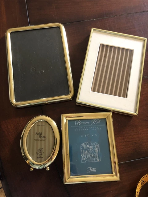 brass gold vintage oval Square Rectangle picture frame lot of 3