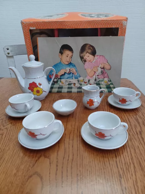 Service à CAFÉ miniature porcelaine années 70, dînette enfant