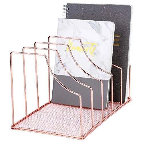 Desk File Organizer 5 Compartment Paper Letter Organizer Magazine Holder Rack