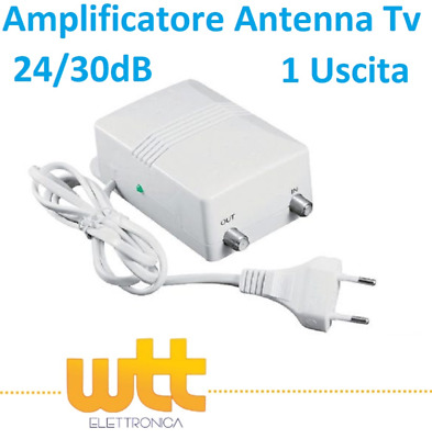 20dB SA Amplificatore segnale antenna TV DIGITALE TERRESTRE via cavo 2 USCITE 