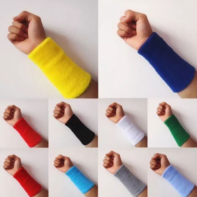 Unisex Wrist Sweat Bands Cotton Wristband Sweatband Sports Baseball Basketball