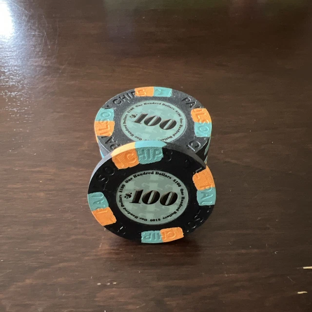 10 Paulson Classics Top Hat & Cane $100 Clay Poker Chips Very Rare Paulson