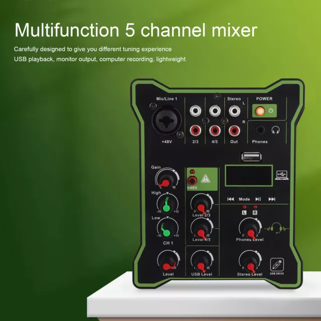 Audio Mixer 5 Channel Line Mixer 5 Channel Line Mixer Mini Audio Mixer With