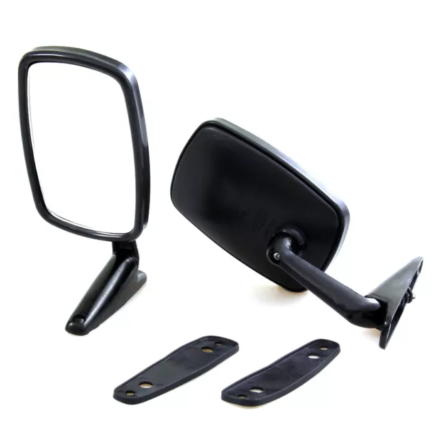 New Black Classic Car Fender Door Mirror Long Base Us Style Left Right Set Round