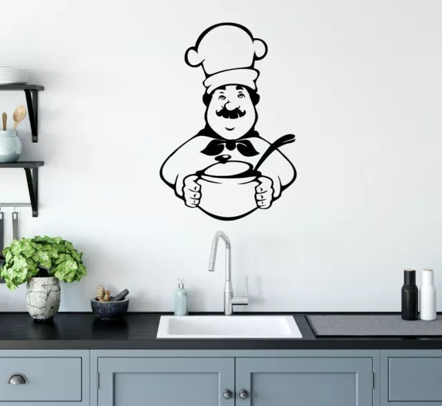 Wall Art Stickers Cooking Chef Removable Home Decals Kitchen Decorations