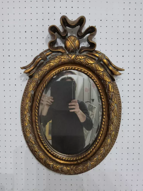 specchiera dorata foglia oro specchio cornice 50x70 barocca legno stile  antico