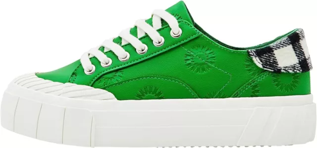 Desigual Women's Shoes 4 Woman Pu Sneakers Low 8, Green