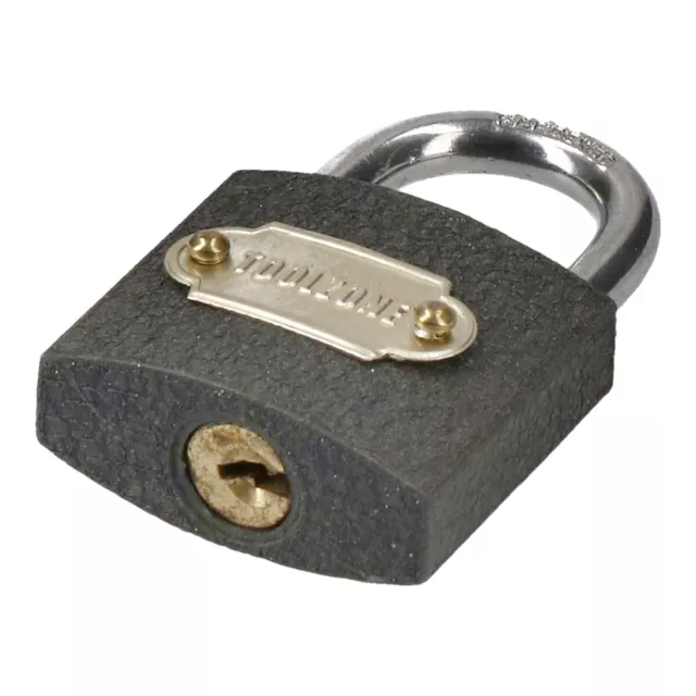 Large 75mm Padlock HARDENED STEEL SHACKLE Cast Iron Body Security Shutter Lock