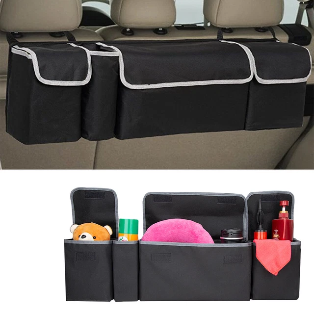 Car Trunk Organizer Back Seat Storage Bag Black Interior Accessories 600D Oxford