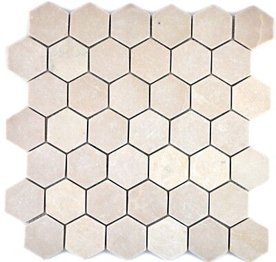 Azulejos de mosaico piedra natural beige hexágono mármol pared ducha cocina 42-1212_b| 1 alfombra