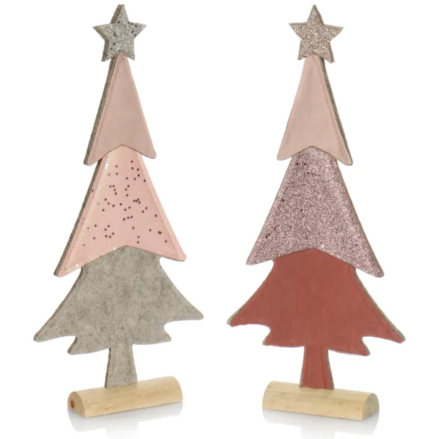 2x Aufsteller für Weihnachten - Tannenbaum aus Filz [Auswahl variiert]