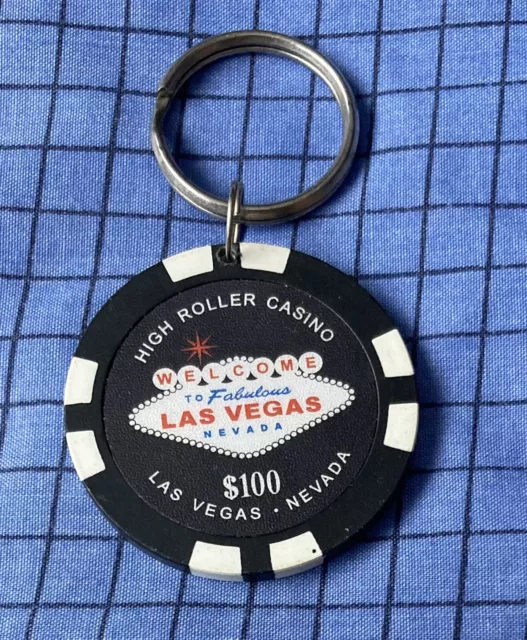 Las Vegas High Roller Casino  $100 Poker Chip Key Ring