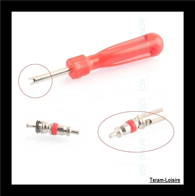 Kit Réparation Valve Pneu Flaconi - Démonte Obus + 10 Tiges TR412 | Pour Voiture, Moto, Camion