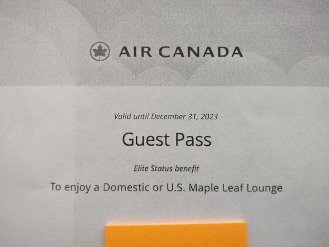 Air Canada Maple Leaf Lounge Passes (2 passes, Domestic or US-Transborder)
