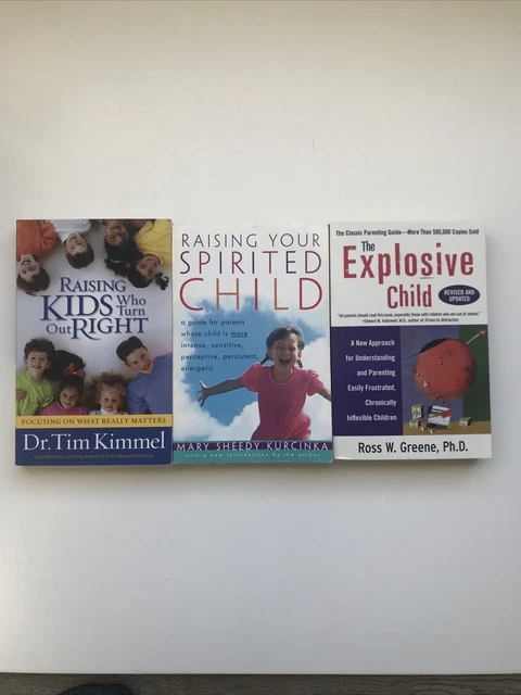 3 Lot Parenting Books Raising Kids Right, The Explosive Child, Spirited Child