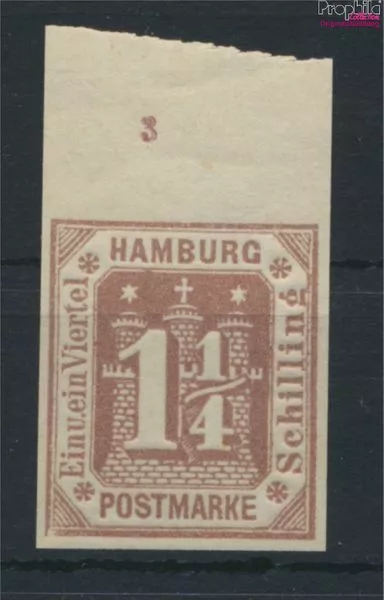 Briefmarken Hamburg 1866 Mi 20U ND Neudruck ungezähnt postfrisch (9780029