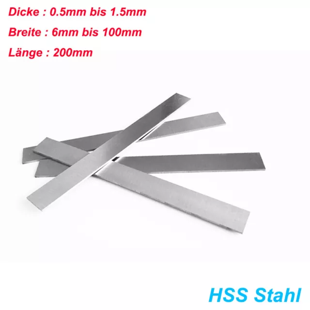 HSS Drehstahl Messer Dicke 0.5-1.5mm Quadratstab HRC 62 Drehbank Rohlinge 200mm