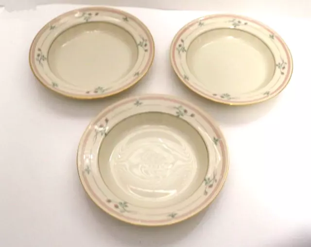 Lenox Rose Manor Rimmed Soup Bowls - Excellent Condition