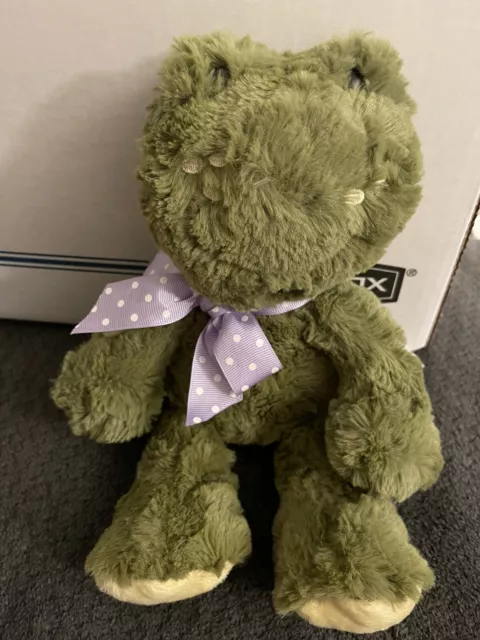 Animal Adventure Plush Frog Purple Ribbon 11 Inch J9