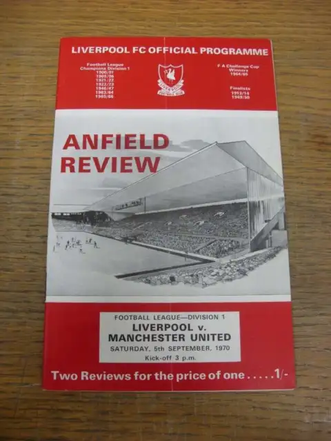 05/09/1970 Liverpool v Manchester United [With Football League Review] (light fo