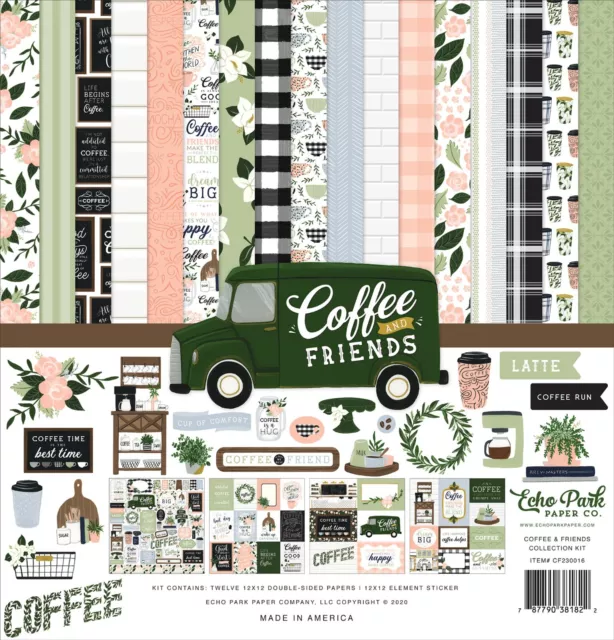 Coffee & Friends - 12x12 Collection Kit Echo Park Scrapbook Papers + Stickers