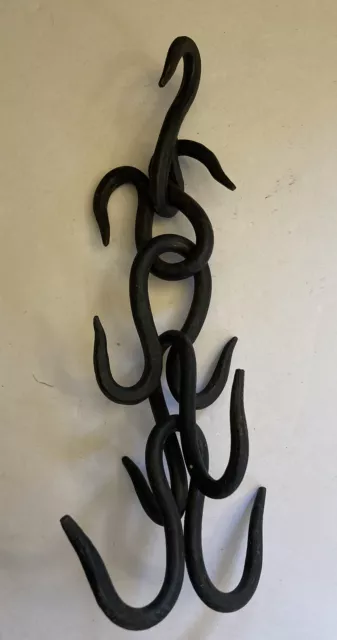 Primitive Hand Forged Wrought Iron Hooks