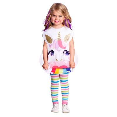 Bambino Bambine Magico Unicorno Fairytale Animale Costume Tabard 