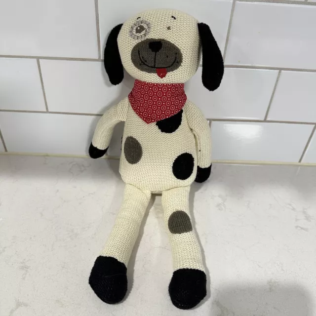 Maison Chic Puppy Dog Spotted Black White Skinny Floppy Plush Baby Lovey Toy