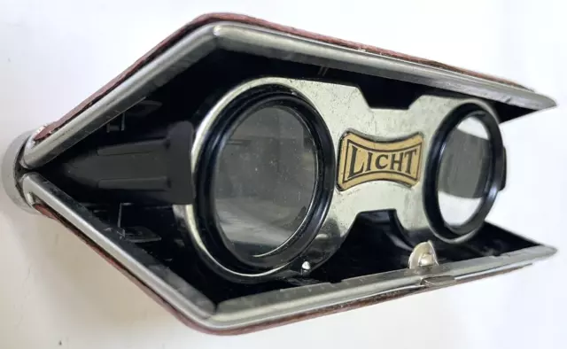 Folding Sports Binoculars Retro LICHT Opera Glasses Coated Lens Japan Leather