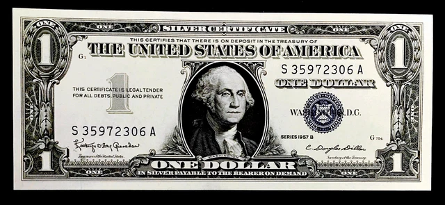 1957 Silver Certificate! Flawless Superb  Gembu++So Scarce This Nice Nr#M371_531