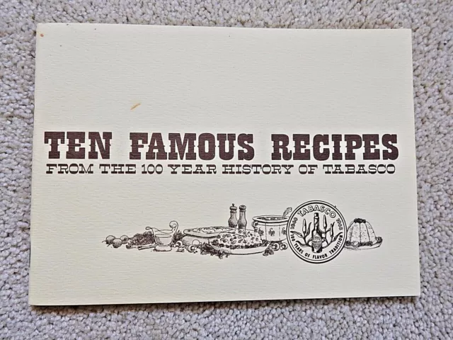 vintage TABASCO sauce 10 famous recipes booklet 1968 100 year history